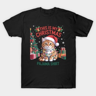 This is My Pajama British Longhair Santa Cat Lovers T-Shirt